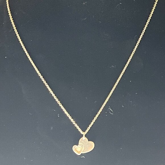 Authentic Tiffany & Co. Sweet Heart Double Hearts Charm Silver Necklace - Picture 3 of 7